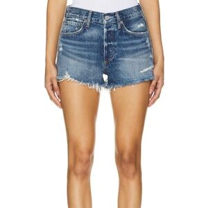 Agolde Parker Vintage Button Fly Distressed Cut Off Denim Shorts Size 25